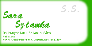 sara szlamka business card